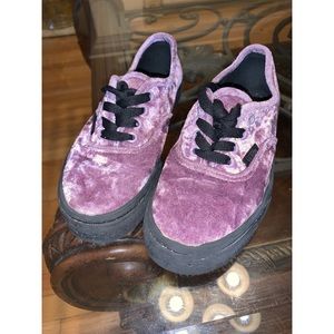 Girls velvet vans sneakers